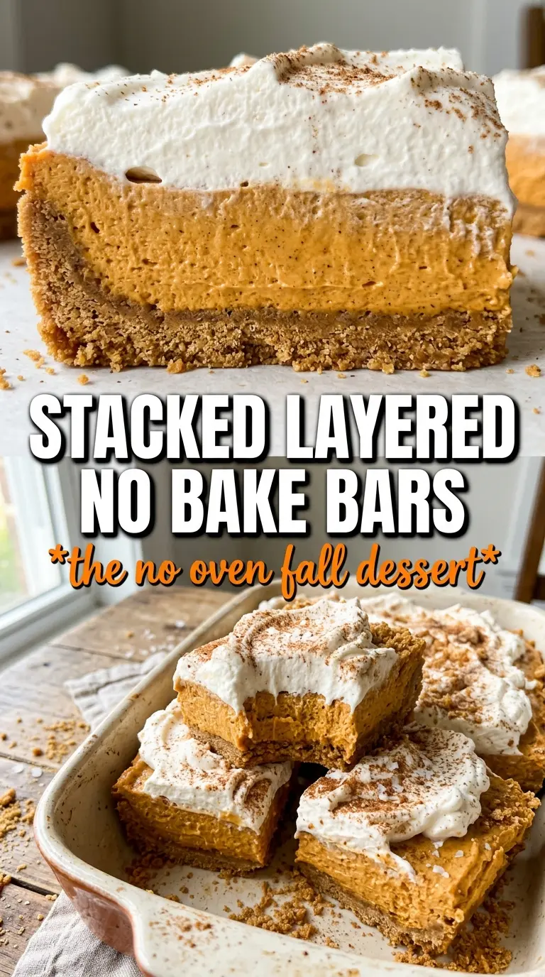 No Bake Pumpkin Dream Bars creamy pumpkin crust cinnamon
