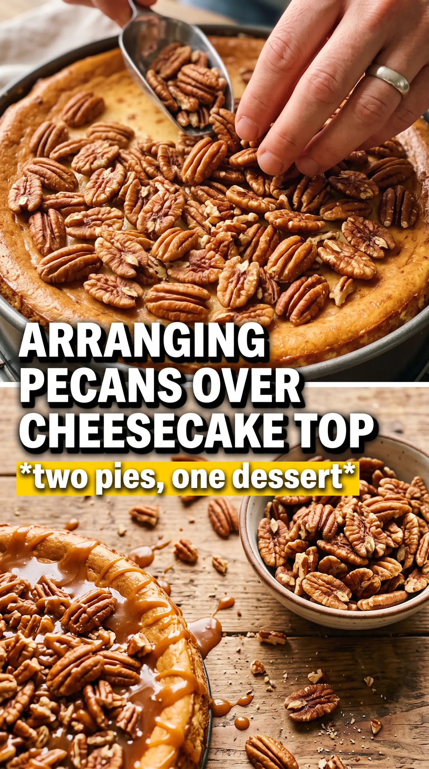 Pecan Pie Cheesecake creamy pecan topping