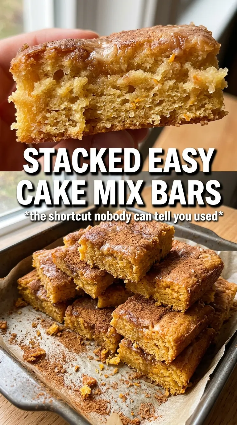 Pumpkin Bars With Cake Mix, frosted, soft