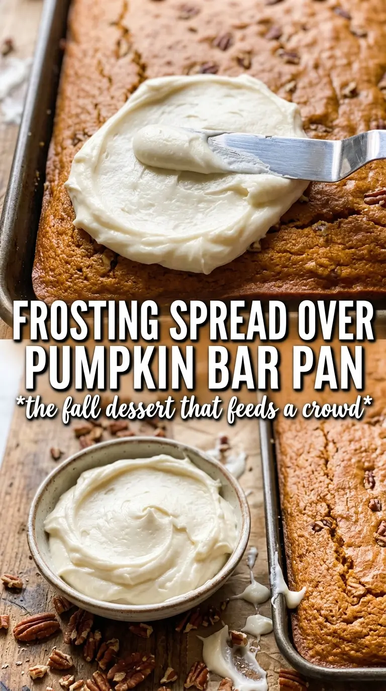 Pumpkin bars with cream cheese frosting, cinnamon