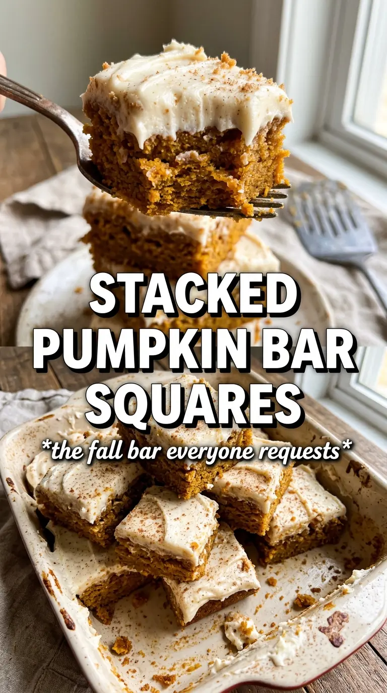 Pumpkin Bars with Cream Cheese Frosting, moist frosted bars