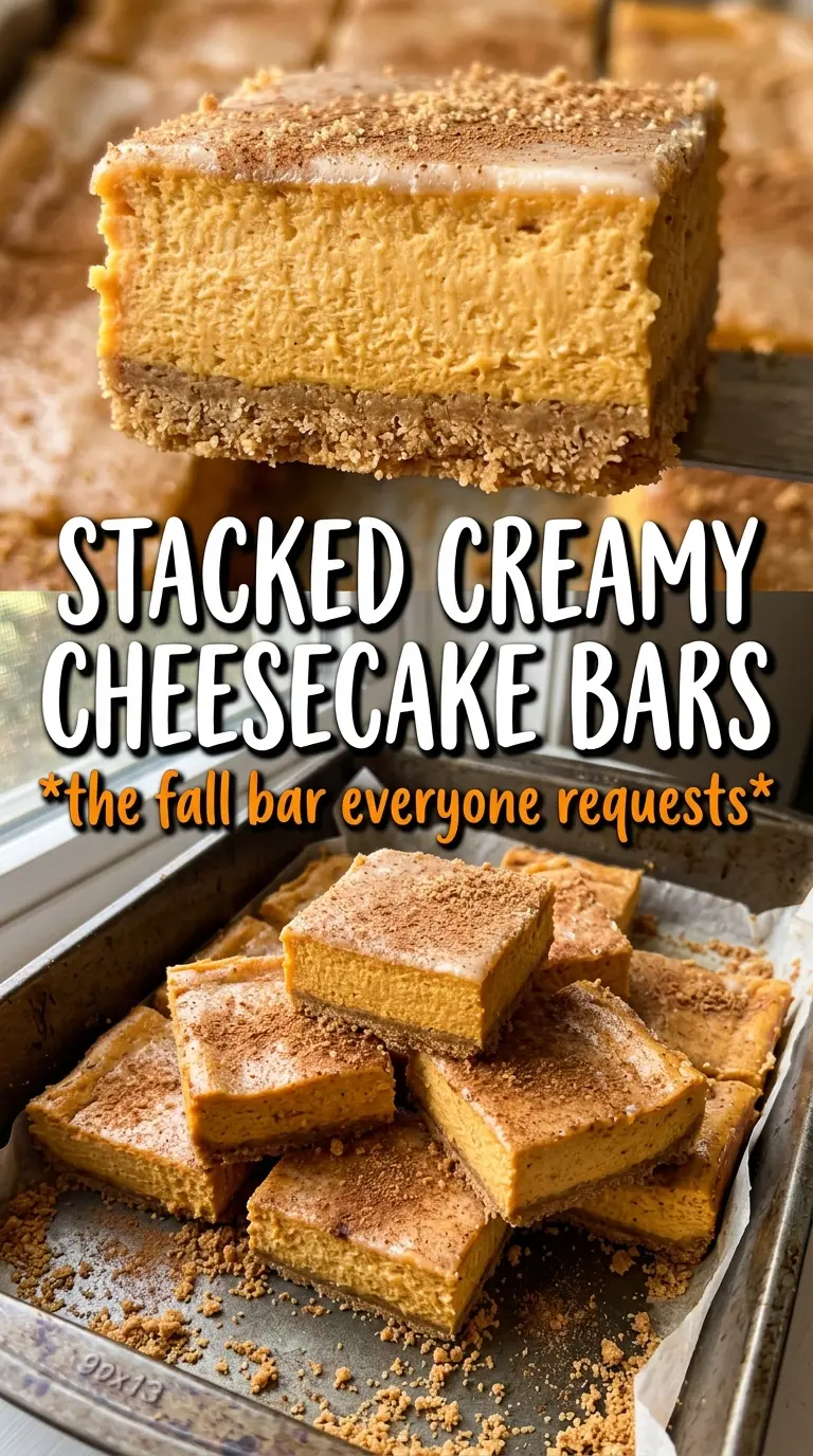 Pumpkin Cheesecake Bars creamy swirled
