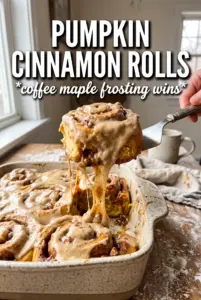 Pumpkin Cinnamon Rolls With Coffee Maple Frosting