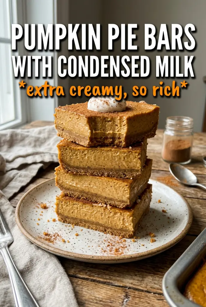Pumpkin Pie Bars With Sweetened Condensed Milk