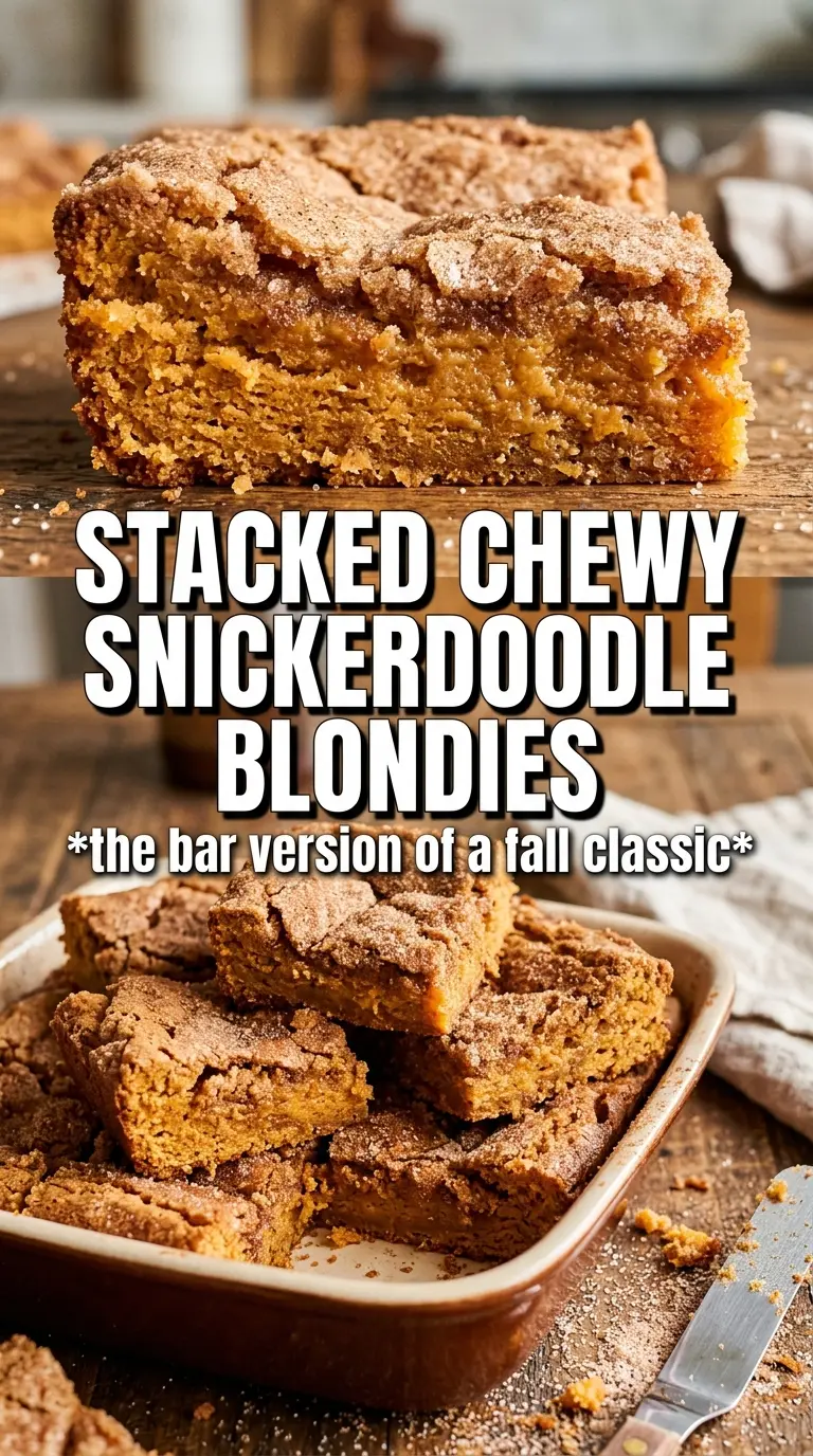Pumpkin Snickerdoodle Blondies chewy cinnamon-spiced