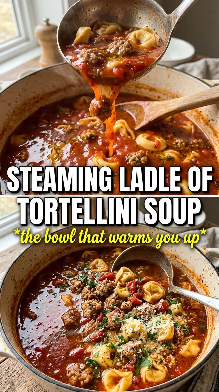 Sausage and tortellini soup creamy hearty comforting