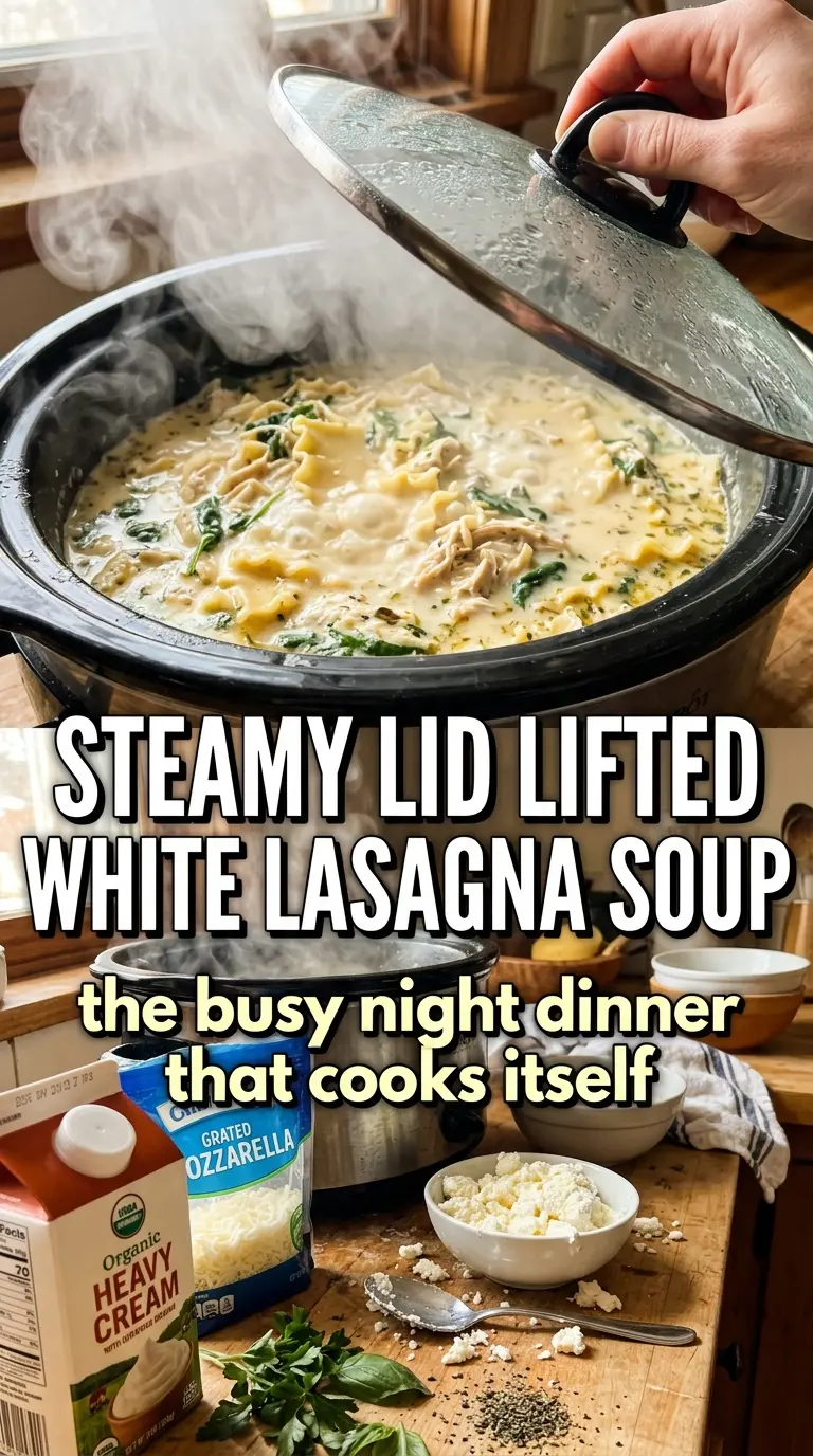 Slow Cooker White Lasagna Soup creamy chicken spinach
