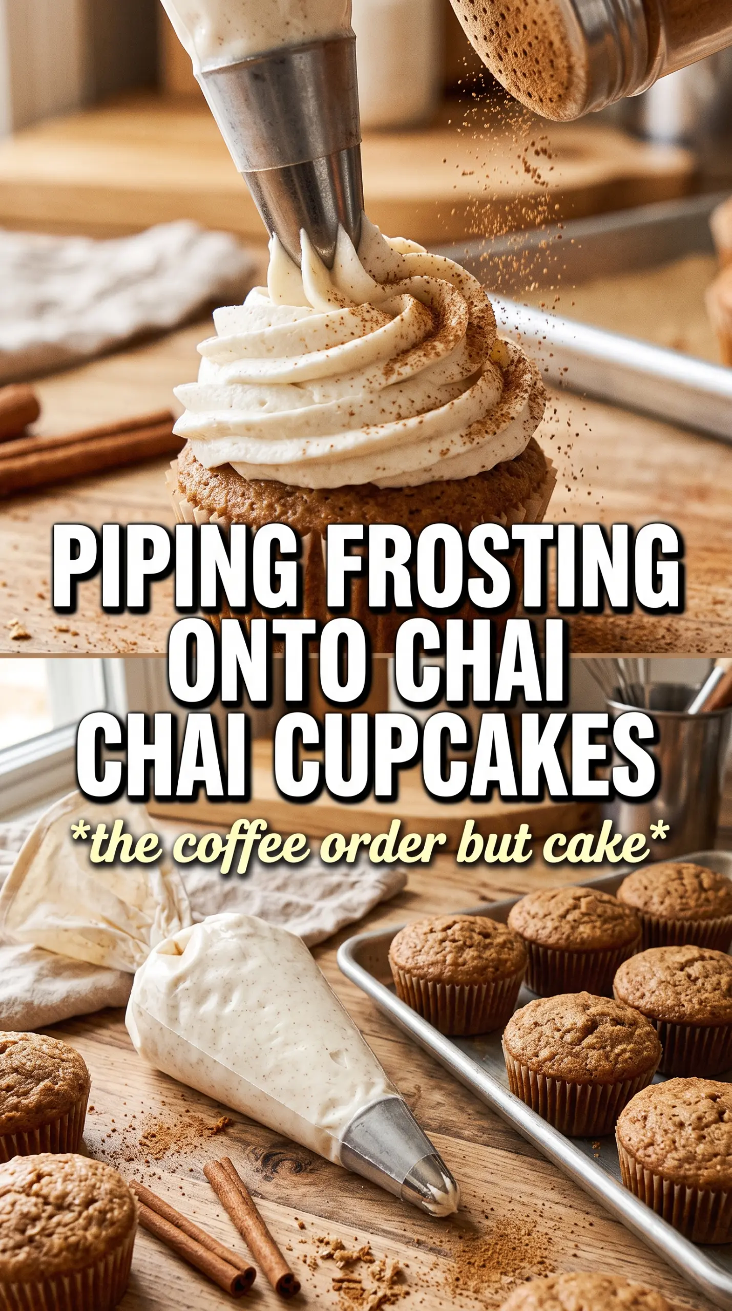 Vanilla Chai Pumpkin Latte Cupcakes spiced frosted