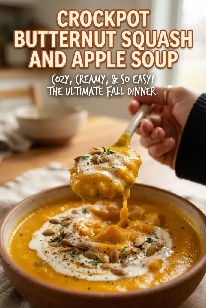 Crockpot Butternut Squash and Apple Soup